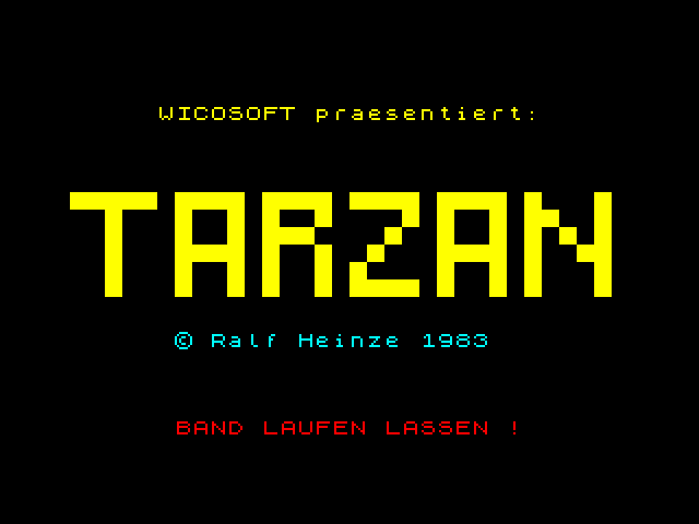 Tarzan title screen for ZX Spectrum